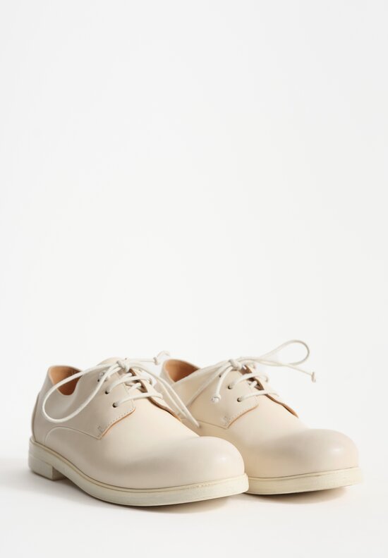 Marsell Leather Zucca Media Derby Shoe in Ivory White