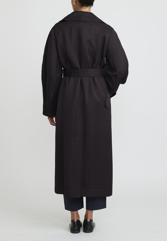 Jil Sander Long Belted Trench Coat in Black
