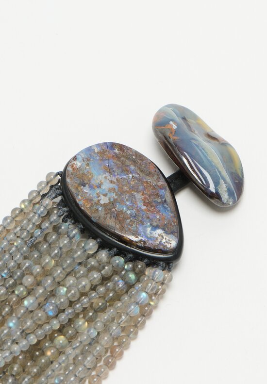 Monies Labradorite, Opal and Ebony 27-Strand Necklace	
