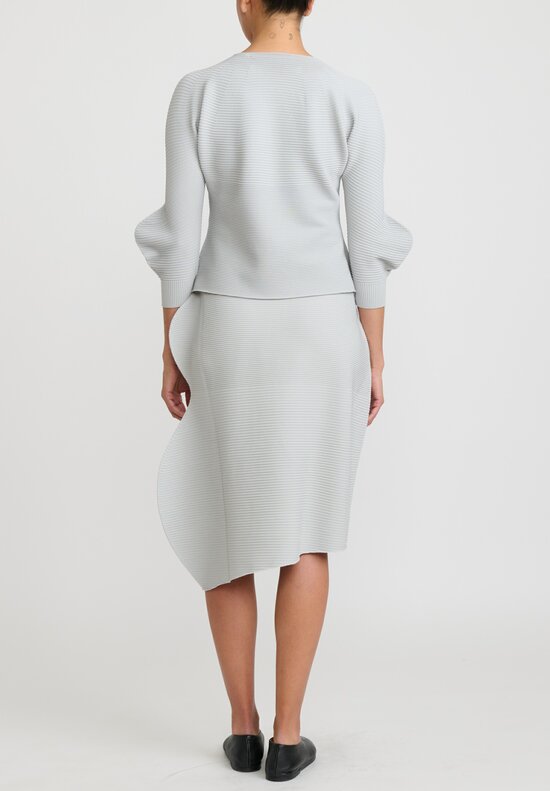 Issey Miyake Concretion Pleats Top in Light Grey	