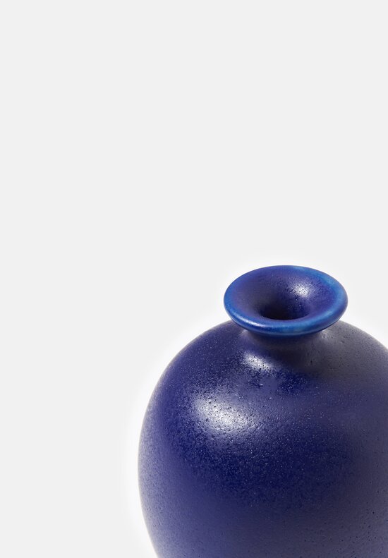 Christiane Perrochon Handmade Stoneware Sake Bottle	in Matte Blue