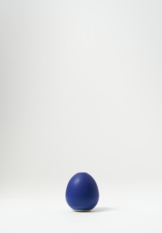 Christiane Perrochon Handmade Small Egg Vase in Matte Blue 
