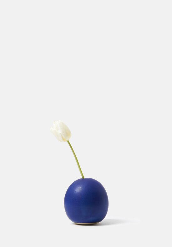 Christiane Perrochon Handmade Medium Egg Vase	in Matte Blue