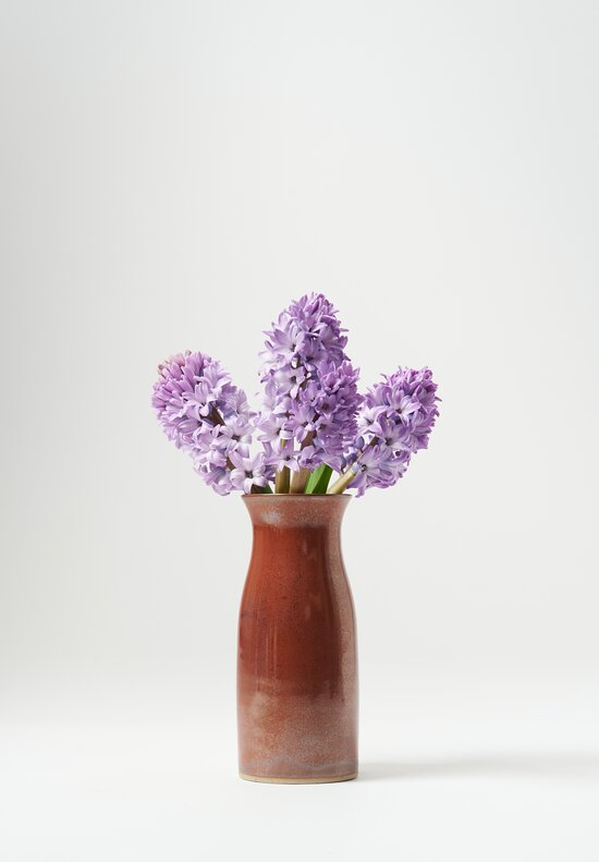 Christiane Perrochon Handmade Matte Stoneware Small Flower Vase in Iron Red