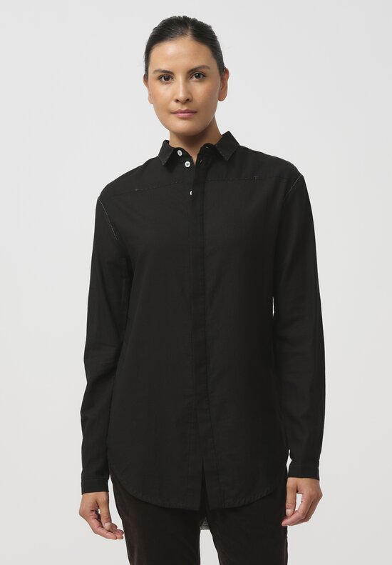 Umit Unal Lightweight Cotton Shirt in Black	