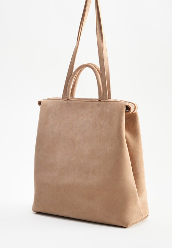 Marsell Large Suede Lunga Tote Bag in Hazelnut	