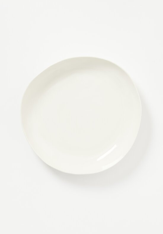 Stamperia Bertozzi Handmade Porcelain Solid Interior Shallow Serving Bowl Bianca White	