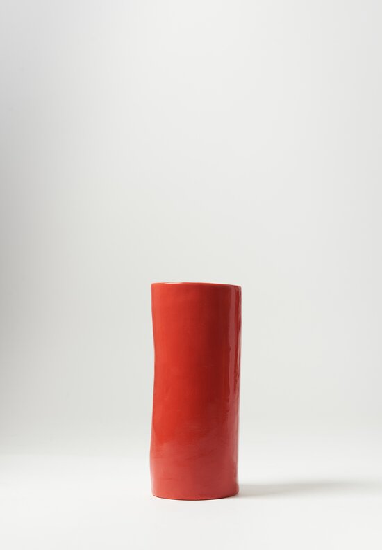 Bertozzi Handmade Porcelain Small Vase Rosso Red	