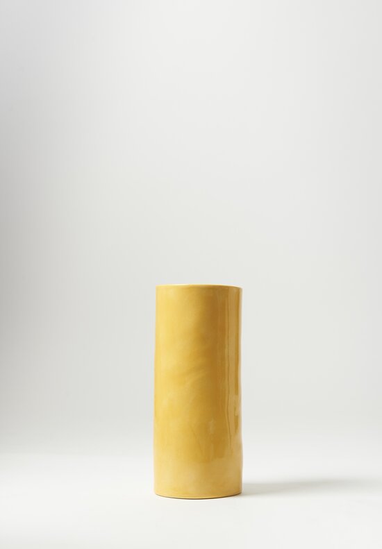 Bertozzi Handmade Porcelain Small Vase Giallo Yellow	