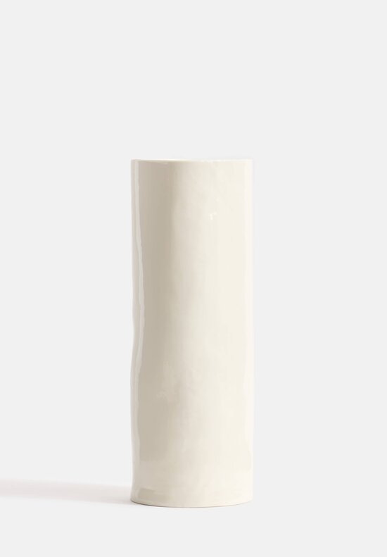 Stamperia Bertozzi Handmade Porcelain Large Vase in Bianca White	