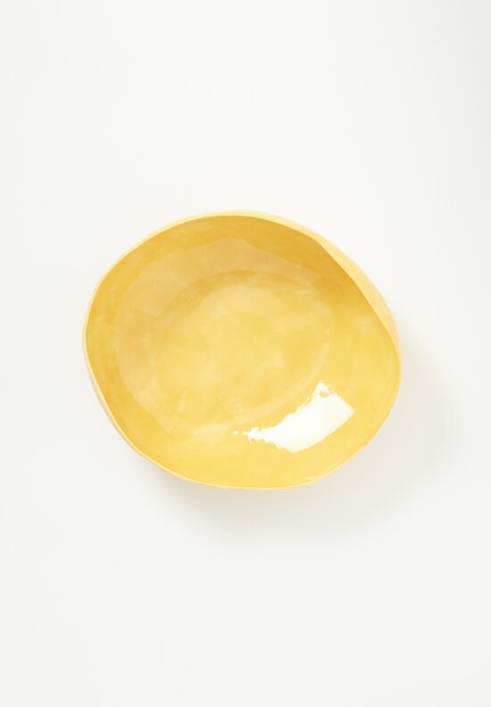 Stamperia Bertozzi Handmade Solid Large Pebble Bowl Giallo Yellow	