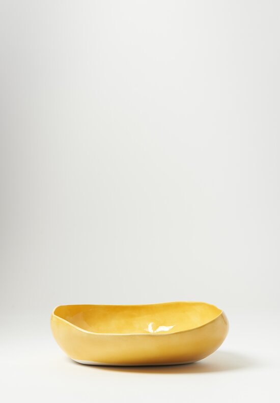 Stamperia Bertozzi Handmade Solid Large Pebble Bowl Giallo Yellow	