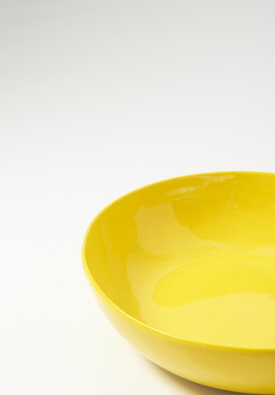 Stamperia Bertozzi Handmade Porcelain Small Serving Bowl Giallo Acceso Yellow	