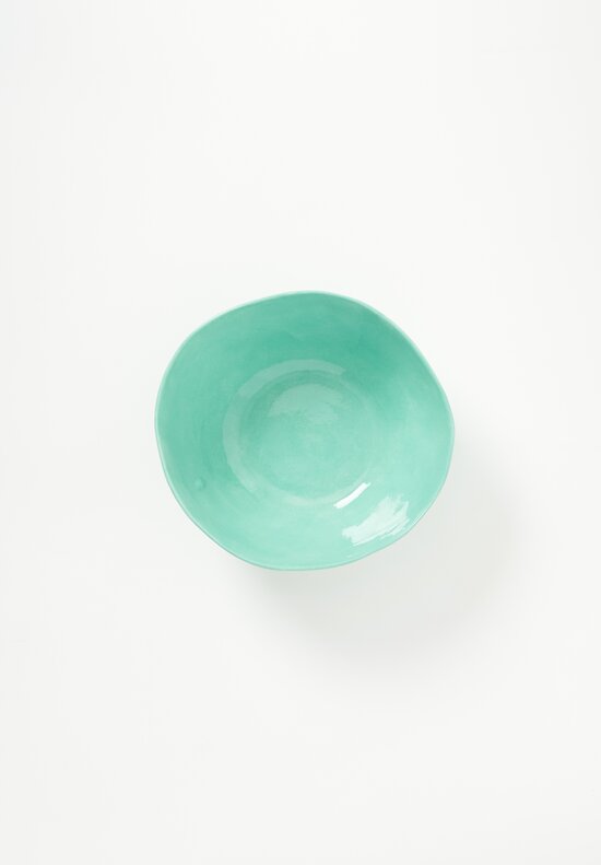 Stamperia Bertozzi Handmade Porcelain Solid Painted Medium Bowl Spring Green	