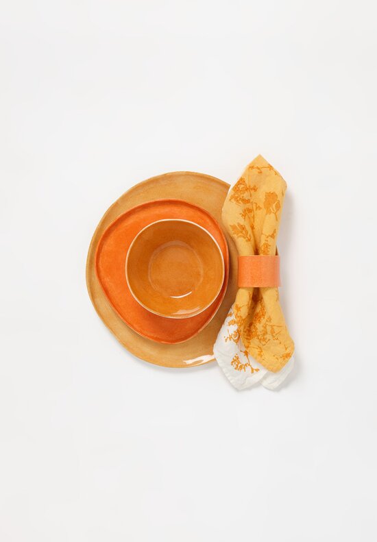 Bertozzi Handmade Porcelain Napkin Ring in Arancio Orange