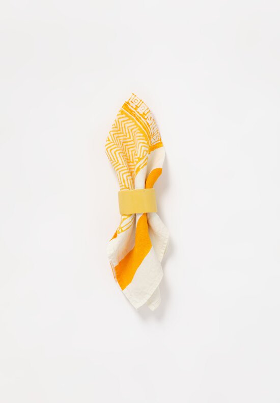 Stamperia Bertozzi Handmade Porcelain Napkin Ring Giallo Yellow