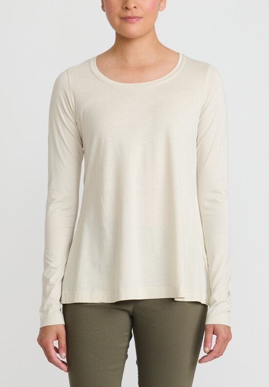 Rundholz Black Label Long Sleeve A-Line T-Shirt in Pearl White	