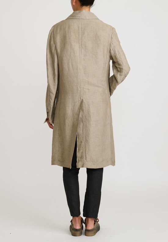 Rundholz Linen/Silk Lightweight Coat in Flint Tan	
