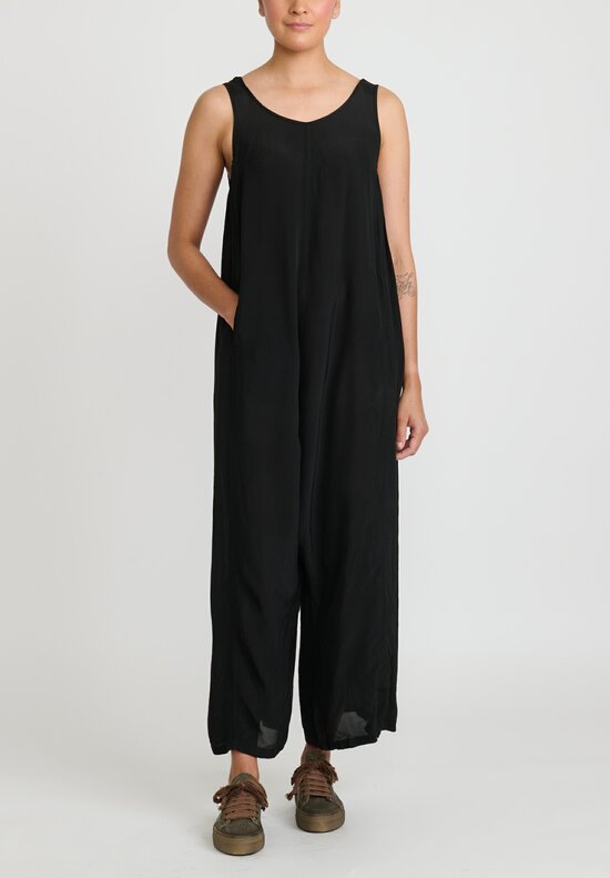 Rundholz Drop Crotch Sleeveless Jumpsuit in Black	