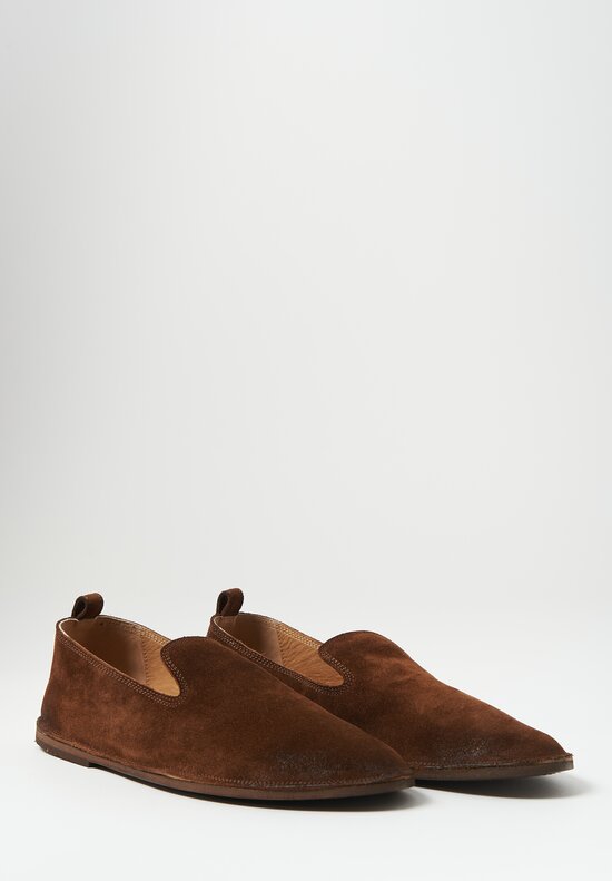 Marsell Suede Strasacco Pantofola Shoe in Marrone Brown