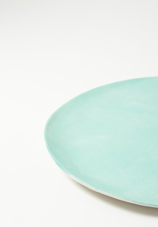 Stamperia Bertozzi Handmade Porcelain Large Oval Plate Spring Green	