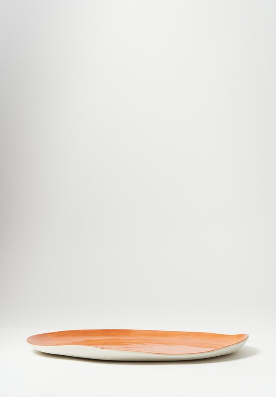 Stamperia Bertozzi Handmade Porcelain Large Oval Plate Mandarancio Orange	