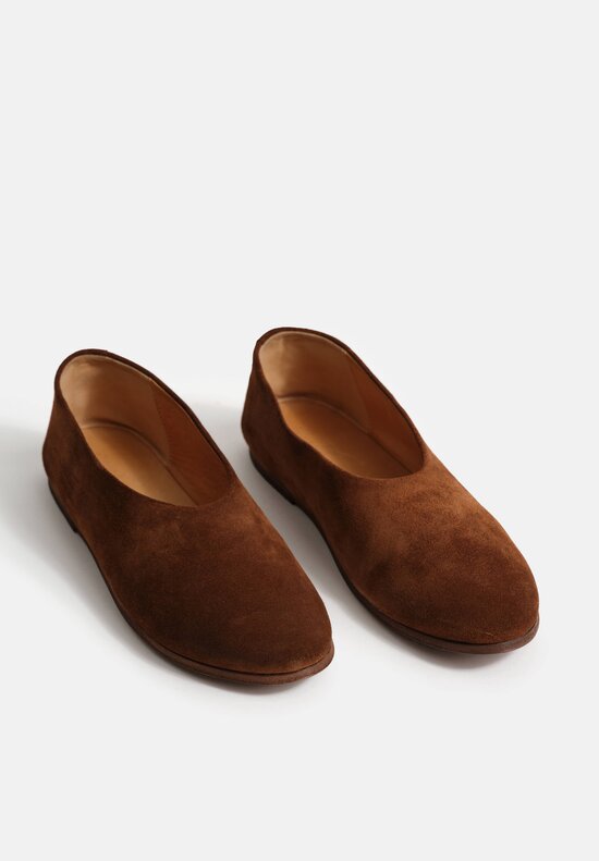 Marsell Leather Coltellaccio Ballerina Flat in Marrone Brown
