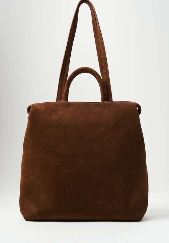 Marsell Large Suede Lunga Tote Bag Marrone Brown	