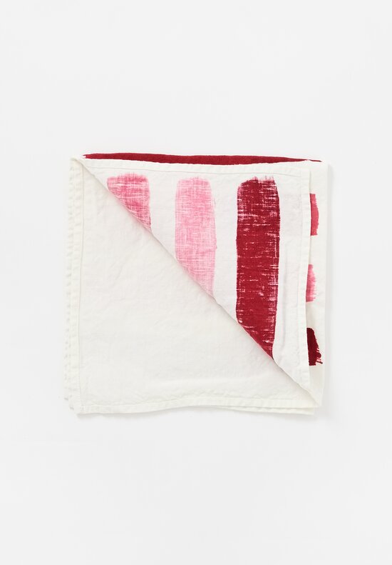 Stamperia Bertozzi Handmade Linen Striped Napkin Gamma Rosso Rouge	