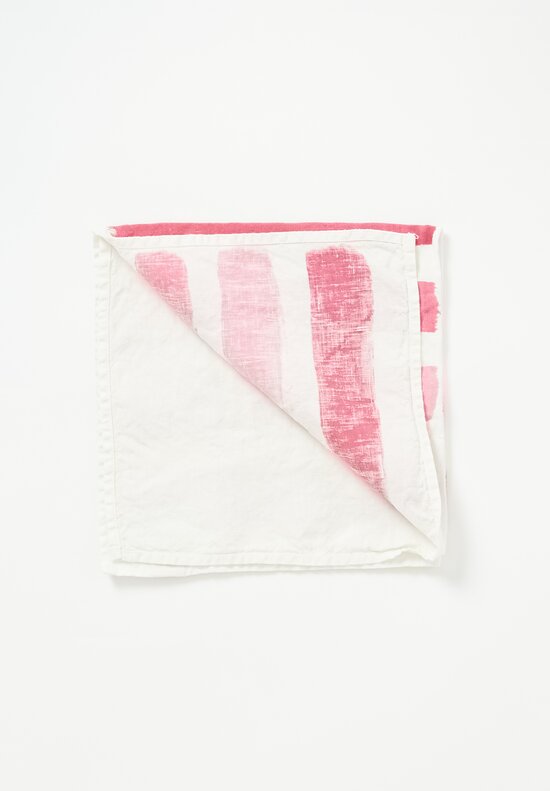Stamperia Bertozzi Handmade Linen Striped Napkin Gamma Rosa	