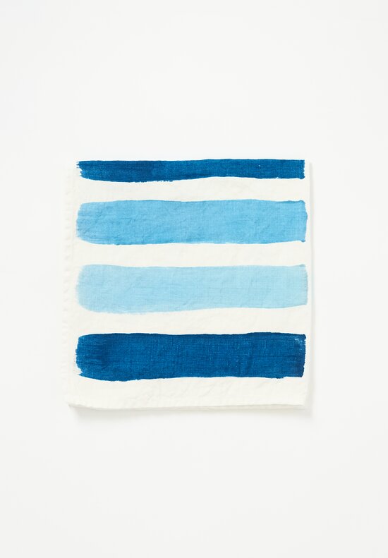 Stamperia Bertozzi Handmade Linen Striped Napkin Gamma Indaco Blue	