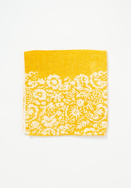 Stamperia Bertozzi Handmade Linen Fleure Sauvage Napkin Giallo Yellow	