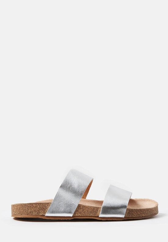 Daniela Gregis Linen Double Band Sandal in Silver