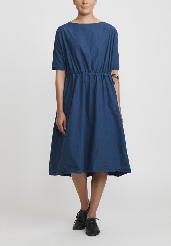 Album Di Famiglia Tissue Cotton Oversized Dress in Blue