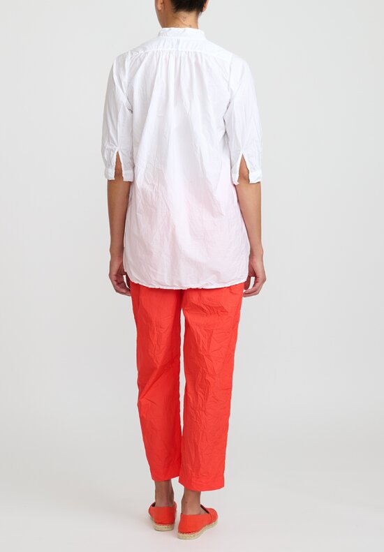 Daniela Gregis Washed Cotton Sigaretta Elastico Pants in Glow Red	
