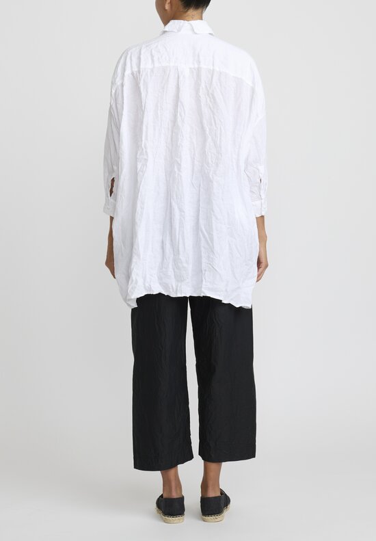 Daniela Gregis Washed Linen Camicia More Rosella Shirt in Bianco White