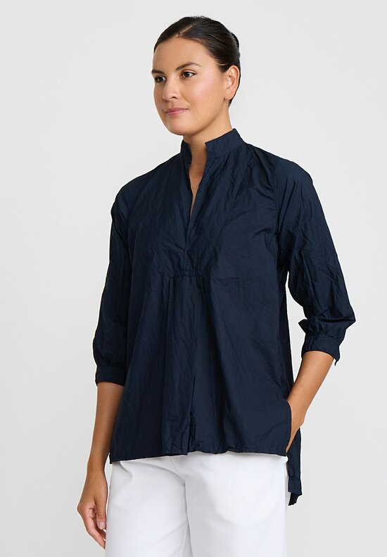 Daniela Gregis Washed Cotton Camicia Kora Top in Navy Blue
