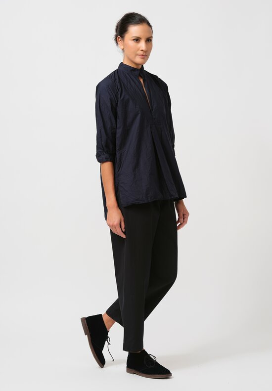 Daniela Gregis Washed Cotton Camicia Kora Top in Navy Blue	