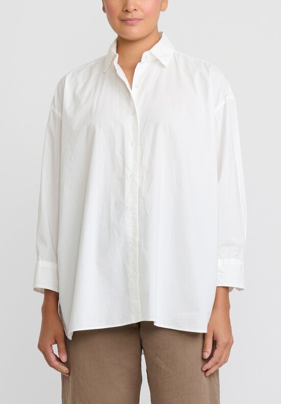 Casey Casey Light Paper Cotton Hamnet Shirt in Off White