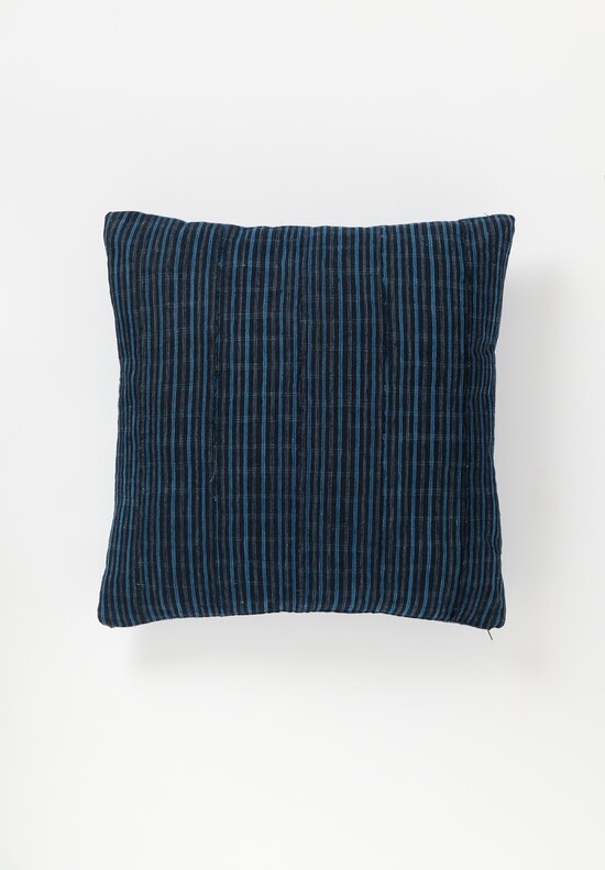 Antique and Vintage Yoruba Pillow in Indigo Blue Stripes I