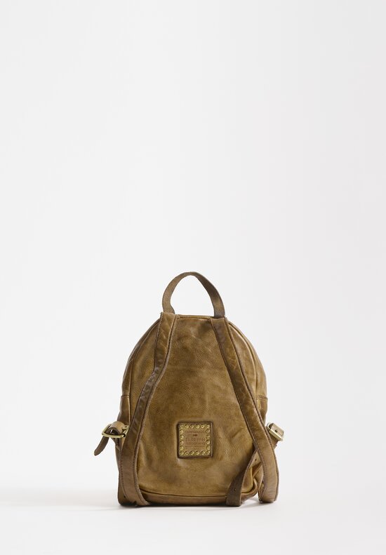 Campomaggi Leather Zainetto Backpack in Military Green	