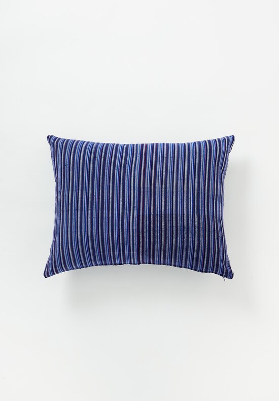 Vintage Songjiang Handloomed Cotton Pillow in Blue