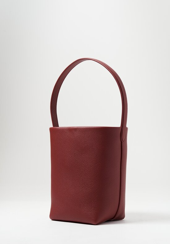 The Row Small Pebbled Leather North South Park Tote Terracotta Red	