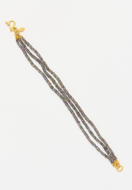 Denise Betesh 18k, 22k Grey Sapphire 3-Strand Bracelet	