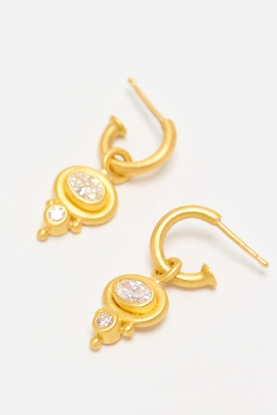 Denise Betesh 22k Double Diamond Hoop Earrings 0.56 ct	