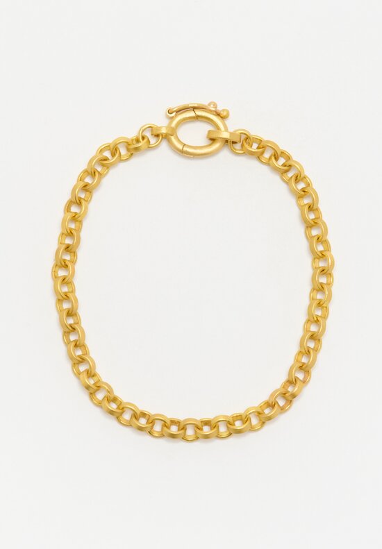 Denise Betesh 22k Handmade Flat Link Rolo Chain Bracelet	