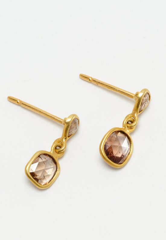 Pippa Small 18k Cupid's Arrow Drop Top Stud Diamond Earrings