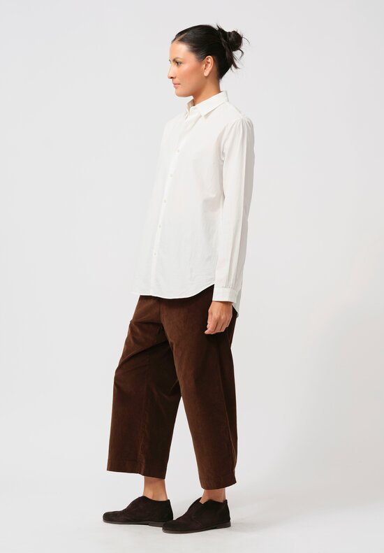 Kaval Sea Island Typewriter Cotton Basic Plain Shirt in Off White	