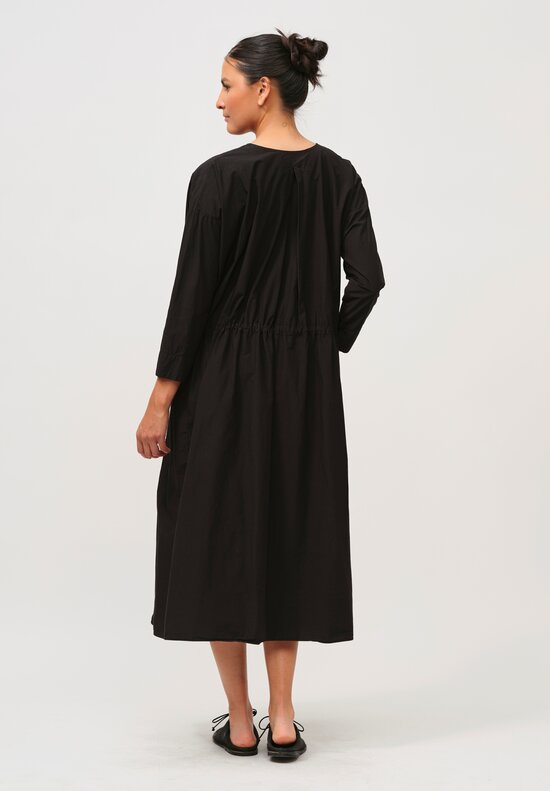 Kaval Sea Island Typewriter Cotton Button Front Open Dress in Black	