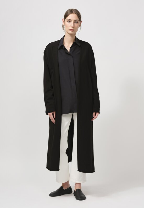 The Row Cotton Circle Cardigan in Black	